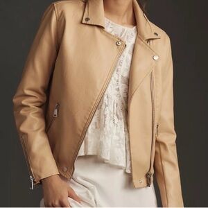 Anthropologie The Saige Faux Leather Moto Jacket